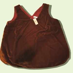Ann Taylor Loft v-neck shell lined velvet | velour NWT burgundy red | wine